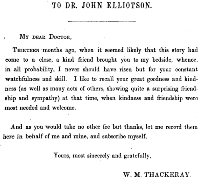 Thackeray dedication to Elliotson.tiff 768x682 1 — Журнал «The Zoist»: матеріалізм Елліотсона й Енглдью